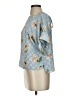 Zara Basic Floral Blue Short Sleeve Blouse Size XS - photo 5