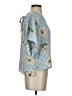 Zara Basic Floral Blue Short Sleeve Blouse Size XS - photo 4
