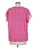 Ann Taylor 100% Polyester Polka Dots Pink Short Sleeve Blouse Size M - photo 2