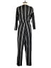 Express Stripes Black Jumpsuit Size L - photo 2