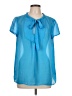 MICHAEL Michael Kors 100% Polyester Blue Short Sleeve Blouse Size L - photo 1