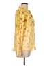 Mystree 100% Rayon Floral Yellow Long Sleeve Blouse Size L - photo 4