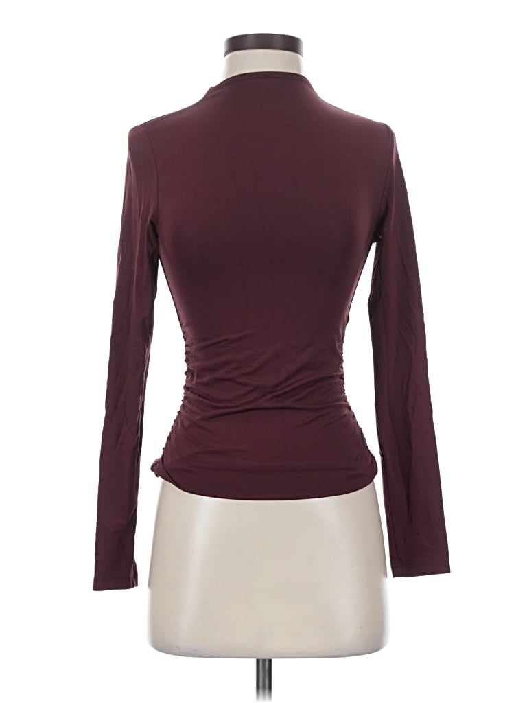Pre-owned Contour Long Sleeve Top Burgundy Turtleneck Tops