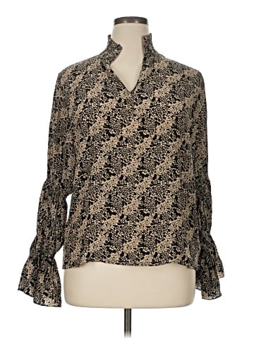 Rungolee Long Sleeve Silk Top (view 1)