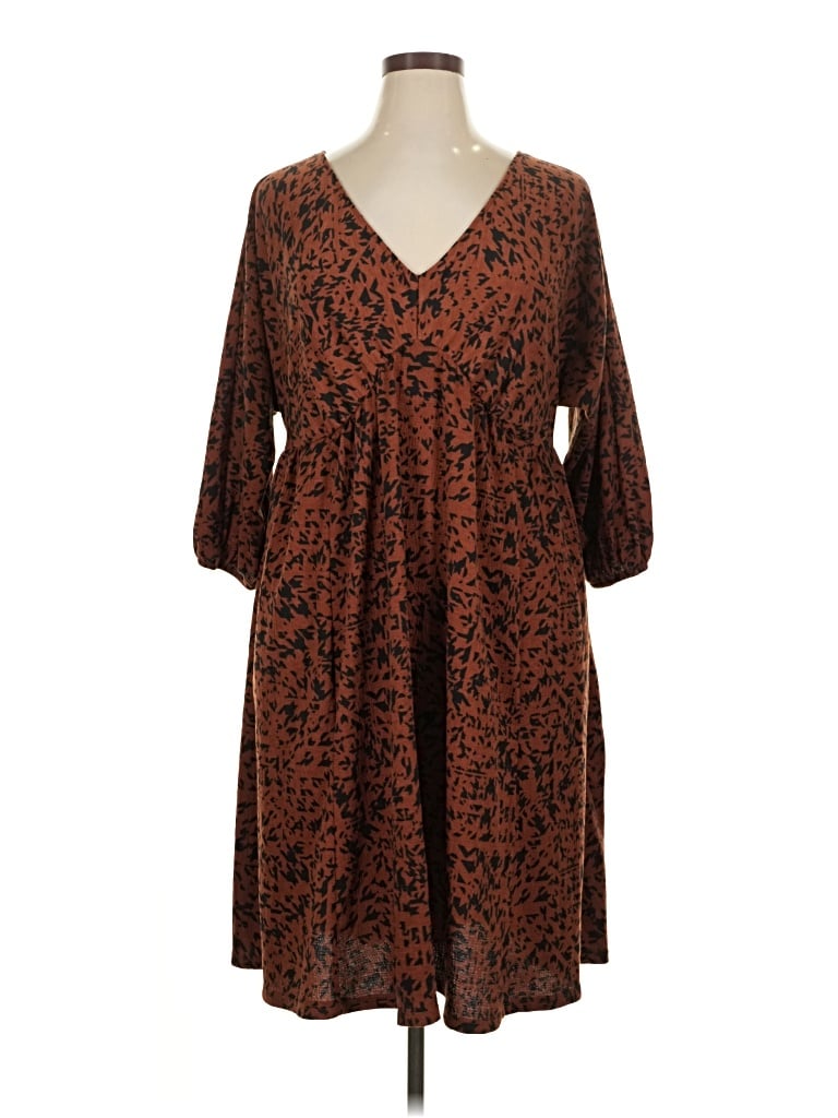 Pre-owned Ava & Viv Casual Dress In Brown
