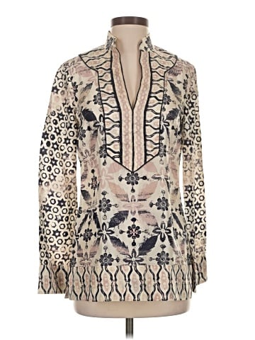 Tory Burch Long Sleeve Silk Top (view 1)