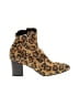 Franco Sarto Animal Print Brown Ankle Boots Size 7 1/2 - photo 1