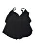 Aqua Green Solid Black Swimsuit Top Size 1X - photo 2