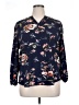 Fun2Fun Floral Blue Long Sleeve Blouse Size XL - photo 1