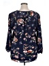 Fun2Fun Floral Blue Long Sleeve Blouse Size XL - photo 2