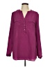 Calvin Klein 100% Polyester Burgundy Long Sleeve Blouse Size L - photo 1