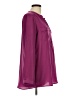 Calvin Klein 100% Polyester Burgundy Long Sleeve Blouse Size L - photo 4