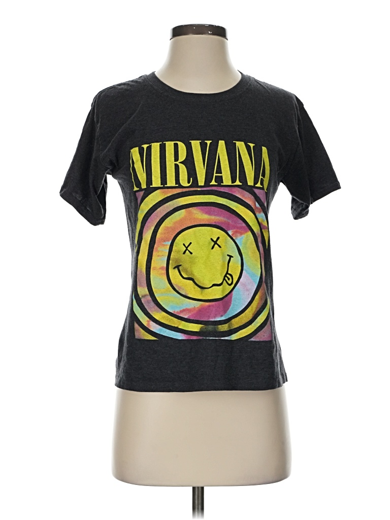 Pre-owned Nirvana Short Sleeve T-shirt In Black
