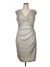 Chaps 100% Polyester Metallic Silver Cocktail Dress Size 14 - photo 1
