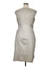 Chaps 100% Polyester Metallic Silver Cocktail Dress Size 14 - photo 2