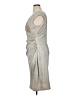 Chaps 100% Polyester Metallic Silver Cocktail Dress Size 14 - photo 5