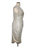 Chaps 100% Polyester Metallic Silver Cocktail Dress Size 14 - photo 4