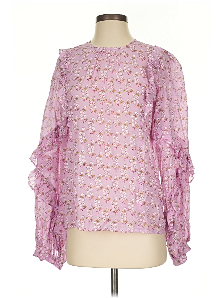 Pre-owned Banjanan Long Sleeve Blouse In Pink