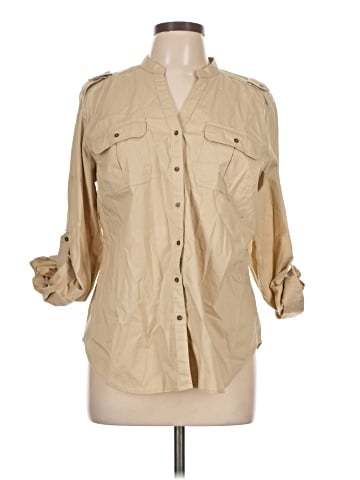 Hester & Orchard 3/4 Sleeve Button-Down Shirt (view 1)
