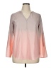 Coeur De Vague 100% Polyester Pink Ivory 3/4 Sleeve Blouse Size XL - photo 1