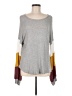 Pink Lily Gray Long Sleeve Top Size M - photo 1