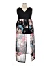 Sky Floral Black Casual Dress Size 3X - photo 1