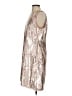 Vince Camuto 100% Polyester Metallic Chevron-herringbone Silver Pink Cocktail Dress Size M - photo 5