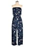 19 Cooper 100% Polyester Floral Blue Jumpsuit Size S - photo 1