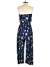 19 Cooper 100% Polyester Floral Blue Jumpsuit Size S - photo 2
