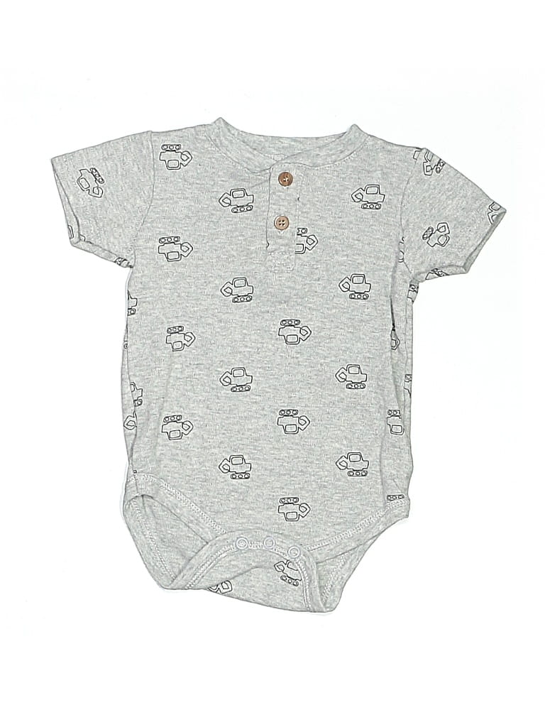 Pre-owned Chick Pea Babies' Short Sleeve Onesie In Gray
