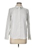 Nine West Stripes Silver Long Sleeve Button-Down Shirt Size L - photo 1