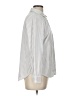 Nine West Stripes Silver Long Sleeve Button-Down Shirt Size L - photo 4