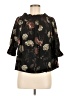 Hummingbird 100% Polyester Black 3/4 Sleeve Blouse Size M - photo 1