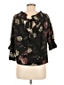 Hummingbird 100% Polyester Black 3/4 Sleeve Blouse Size M - photo 2