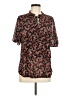 Perseption Concept Floral Black Short Sleeve Blouse Size M - photo 1