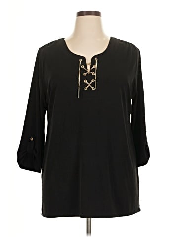 Joan Vass 3/4 Sleeve Blouse (view 1)