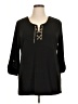 Joan Vass Black 3/4 Sleeve Blouse Size XL - photo 1