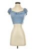 Shein Blue Short Sleeve Top Size 4 - photo 1