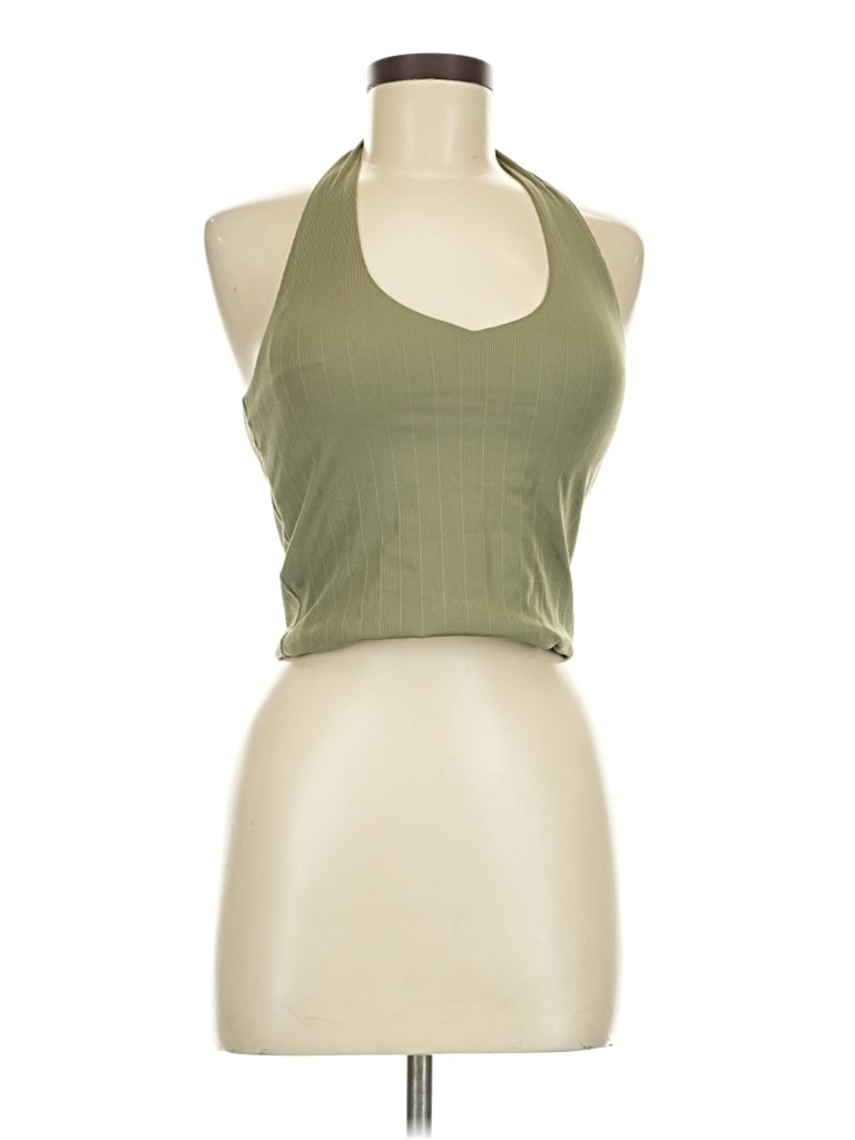 Pre-owned Klassy Network Tank Top Green Halter Neckline Tops