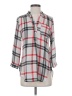 Justify 100% Polyester Plaid Gray 3/4 Sleeve Blouse Size S - photo 1