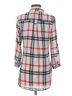 Justify 100% Polyester Plaid Gray 3/4 Sleeve Blouse Size S - photo 2