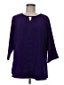 And 100% Polyester Purple 3/4 Sleeve Blouse Size M (estimated) - photo 1