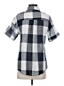 Polagram Checkered-gingham Gray Short Sleeve Button-Down Shirt Size S - photo 2