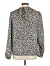 Ann Taylor Animal Print Ivory Long Sleeve Blouse Size M - photo 2