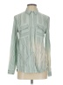 Express Stripes Blue Green Long Sleeve Blouse Size S - photo 1