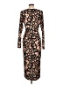Dancing Leopard Animal Print Brown Cocktail Dress Size 10 - photo 2