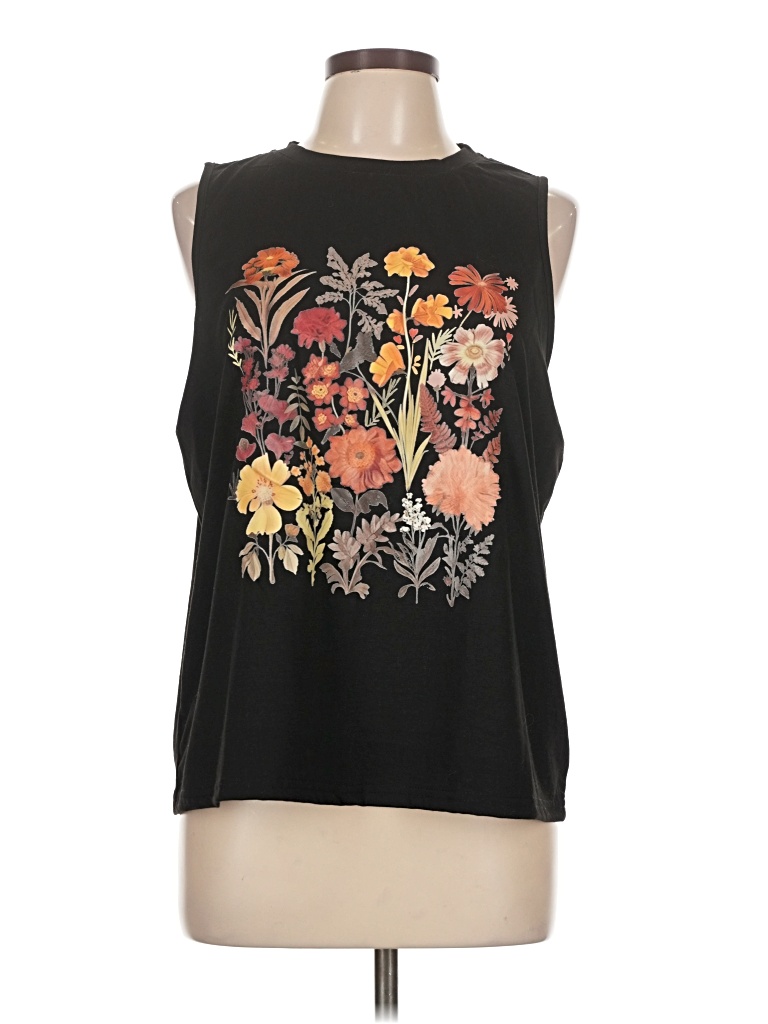 Pre-owned Shein Sleeveless T-shirt In Black