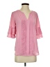 Roz & Ali 100% Polyester Pink 3/4 Sleeve Blouse Size XS - photo 1