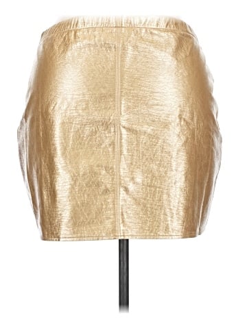 Rock & Roll Denim Faux Leather Skirt (view 2)