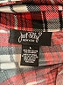 Just Polly Plaid Red Long Sleeve Blouse Size L - photo 7